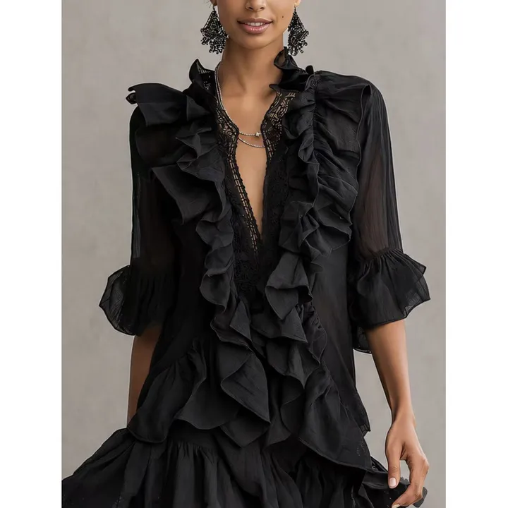 Bell-sleeve dress