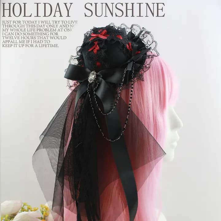 Dark floral headpiece