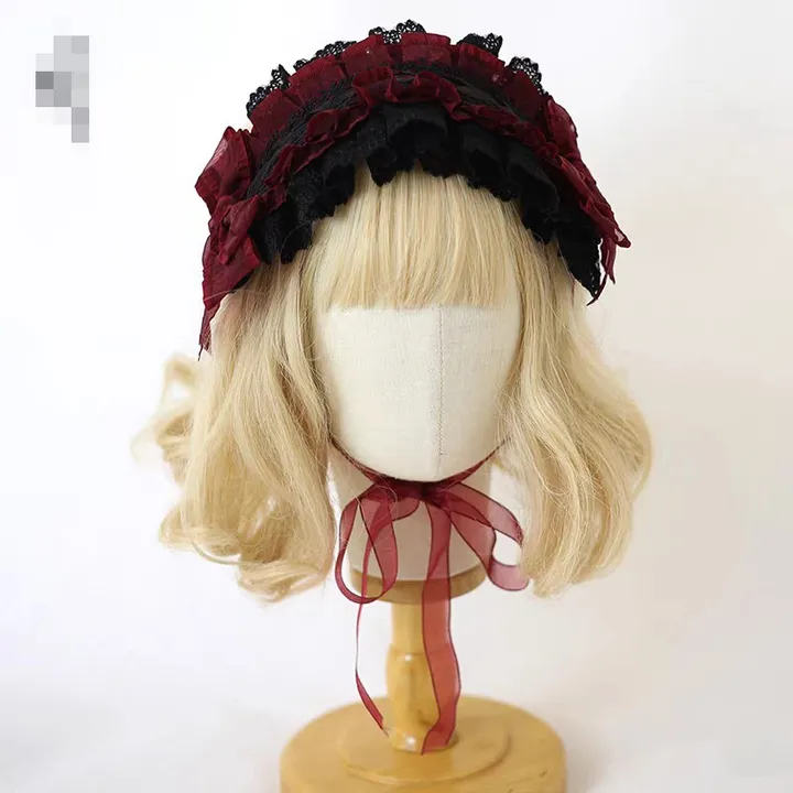 Black & red bow headband