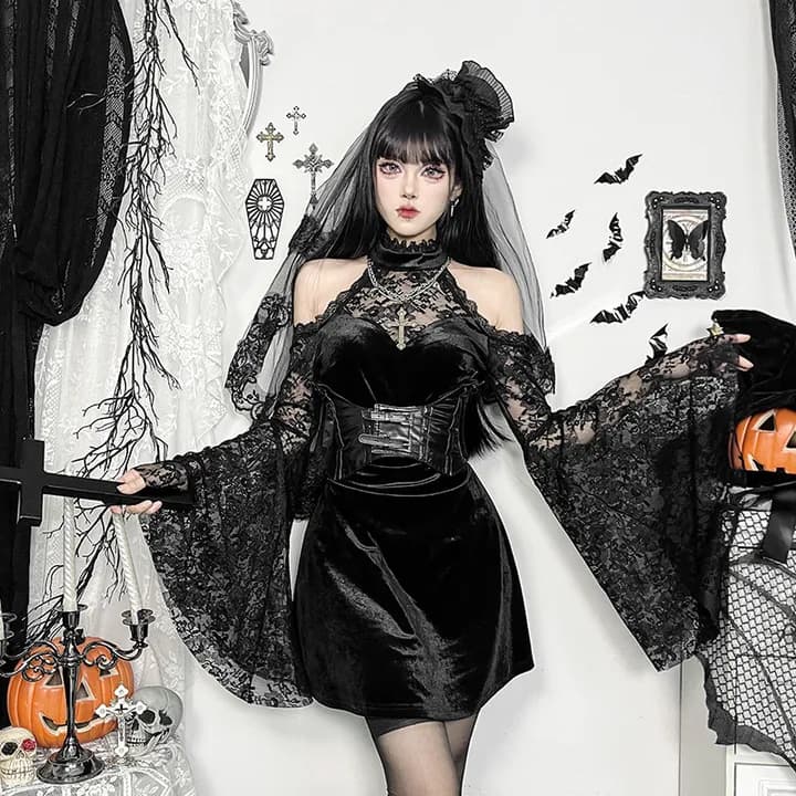 Lace panel dress