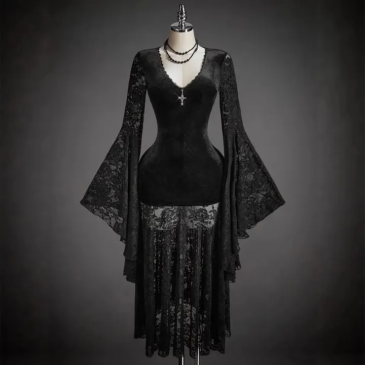 Velvet & lace dress